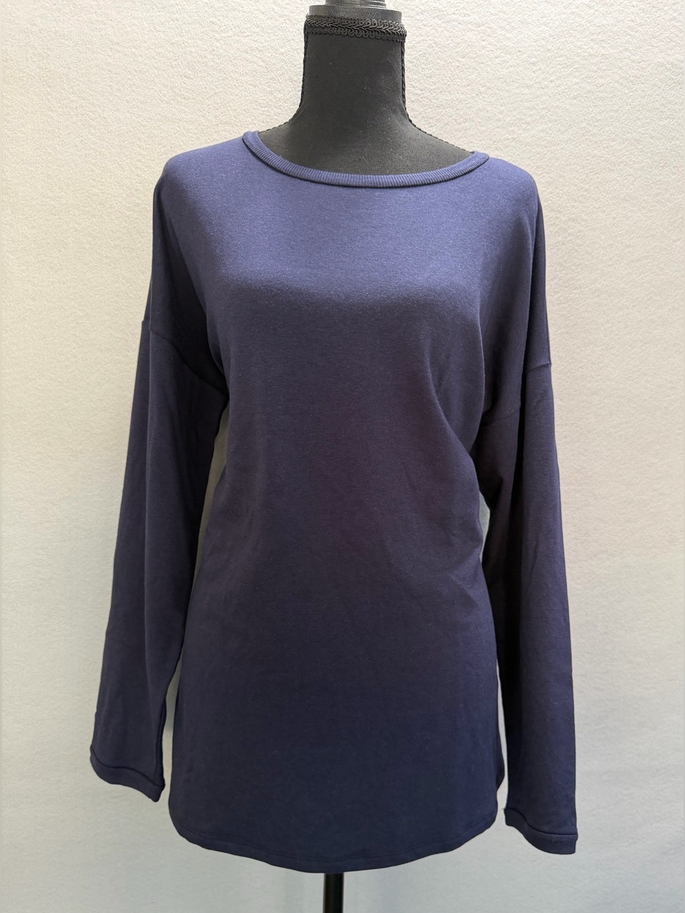 Eileen Fisher Sweater Pullover Medium Women’s Oversized Navy Blue Long Sleeve